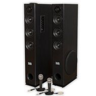 Acoustic Audio TSi350 Bluetooth Powered Floorstanding Tower Home Multimedia Speaker Pair and Mics TSi350M2 N4