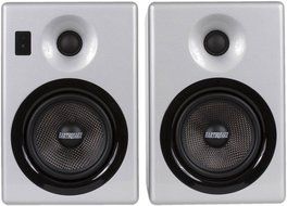 Earthquake Sound IQ52S iPod Docking Speaker System (Silver Piano Gloss, Pair) N10