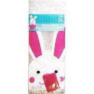 1 pack of 25pcs of Easter Rabbit Design Cello/Cellophane/Loot Treat Bag 11.5 x 5 x 3 inch N2