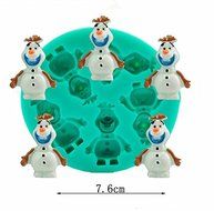 Olaf Frozen Sparkle Silicone Fondant Mold 5 Pcs Set