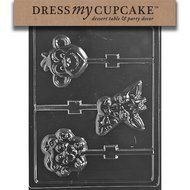 Dress My Cupcake Chocolate Candy Mold, Animal Faces Lollipop Monkey Lion