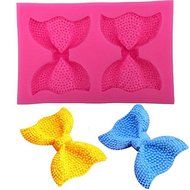 HT BAKEWARE | Two Large Sequin Bows Silicone Mold N2