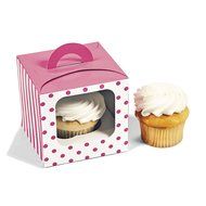 1 X Candy Pink Polka Dot Cupcake Boxes (12 pc)