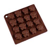 JLHua 16-Cavity Cute Elephant Silicone Cake Chocolate Soap Decoration Mold N2