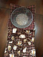 Coffee, Latte, Expresso, Cappuccino Bowl Cozy, Pot Holder, Quilted-All Cotton Fabric, Batting, Reversible,Washable...