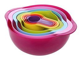 8 Piece Compact Food Preperation Set Nested Mixing Bowls N3