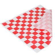 Checkered Deli Basket Liner, 12 X 12 Inches, Red and White, 100 Count N2