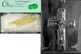 Cybrtrayd R038 Medium Cross with Flowers Chocolate Candy Mold with Exclusive Cybrtrayd Copyrighted Chocolate Molding... N2