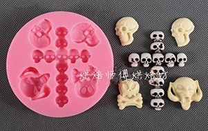 Anyana Halloween Skull Silicone Fondant Mold Cake Decorating Pastry Gum Pastry Tool Kitchen Tool Sugar Paste Baking...