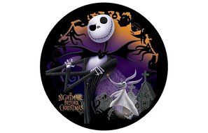 JACK Nightmare Before Christmas ROUND Edible Image Cake topper Birthday Decoration sugar sheet Skellington sally...