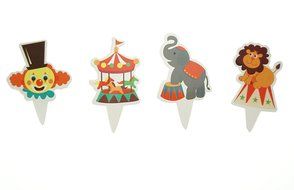 Bilipala Party Circus Animal Cake Cupcake Decorations Toppers Picks, 100 Counting N3