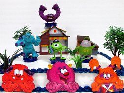 MONSTERS UNIVERSITY 12 Piece Birthday Cake Topper Set Featuring Monsters University Figures and Themed Decorative... N5