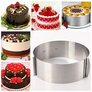 K-Steel 6 to 12 inch Stainless Steel Adjustable Mousse Cake Ring Baking Mold