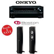 Onkyo TX-NR646 7.2-Channel Network A/V Home Theater Receiver + (1) Pair of Boston Acoustics A 250 Dual 5.25-Inch...