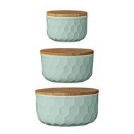 Bergamot 3 Piece Ceramic Mixing Bowl Set Color: Mint