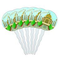 Set of 6 Cupcake Picks Toppers Decoration Places and Things - Machu Picchu Peru Travel N12