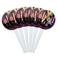 Set of 6 Cupcake Picks Toppers Decoration Places and Things - Machu Picchu Peru Travel N13