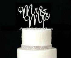 Lulu Sparkles LLC Diamante Crystal Mr &amp; Mrs Rhinestone Bling Monogram Custom Cake topper Wedding cake decoration... N2
