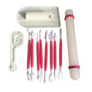 Binmer(TM) 11 Pcs Sugarcraft Cake Decorating Smoother Fondant Plunger Cutters Embosser Rolling Pin Modeling Tools... N5