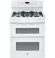GE PGB950DEFWW Profile 30" White Gas Sealed Burner Double Oven Range - Convection