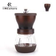 RC Manual Ceramic Burr Coffee Grinder Hand-crank Coffee Mill, Pot Capacity 120g (Brown)
