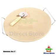 Direct store Parts DJ102 (13 inch) Round oven Ceramic Pizza Stone and Pizza Cutter, For Oven