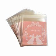 Yunko 300pcs Clear Little Daisies Cookie Candy Soap Packaging Self-adhesive Plastic Bags for Biscuits Package(... N21