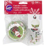 Wilton 415-2661 Christmas Sharing Cupcake Combo Baking Cups and Picks N3