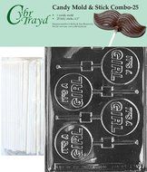 Cybrtrayd 45St25-B024 It&#039;s A Girl Lolly Chocolate Candy Mold with 25 Cybrtrayd 4.5&quot; Lollipop Sticks