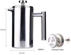 YOOYOO 350ML Stainless Steel Insulated Coffee Tea Maker with Filter Double Wall (350ML) N7