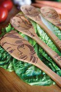 Talisman Designs 12-Inch Solid Beechwood Salad Spoon, Phrases Design N7