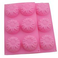 Zicome 6-Cavity Floral Sunflower Silicone Soap Mold Cake Decoration Mold, Set of 2