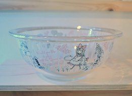 Shinzi Katoh Rg-21279 Alice in Wonderland Mixing Bowl Clear Glass Large Size