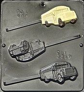 School Bus Lollipop Chocolate Candy Mold 3314