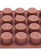 Cherryard 28 Cavity Smile Face Silicone Mold for Making Mini Cake Chocolate Candy, Pack of 1 N2