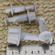 4pcs Fondant Gum Paste Plunger Cutter Flower White N2