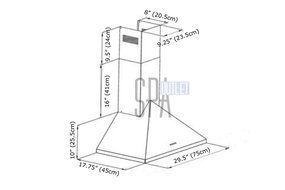 Blue Ocean 30" RHKL Stainless Steel Wall Mount Kitchen Range Hood N6