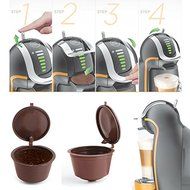 2 pcs Compatible Reusable Coffee Capsules Coffee Filters + Coffee Spoon N2