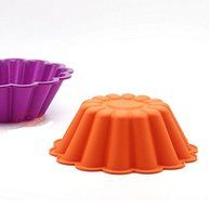 Astra Gourmet Silicone Flower Reusable Brioche Pan Mold, Nonstick 9 1/2 By 3 Inch(Orange) N3