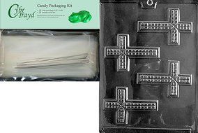 Cybrtrayd R010 Fancy Cross Chocolate Candy Mold with Exclusive Cybrtrayd Copyrighted Chocolate Molding Instructions... N4