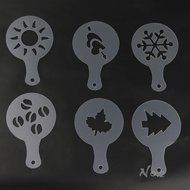 No.2 Warehouse Coffee Stencils Latte Art Cappuccino Plastic Plate Template 22 Designs Decorating Tool + Mesh Shaker... N6