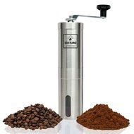 The Sovrano Int'l Coffee Grinder - Best Ceramic Conical Burr Coffee Bean Grinder, Stainless Steel - Aeropress... N6