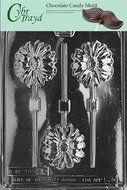 Cybrtrayd Fruits and Vegetables Chocolate Candy Mold, Long Stem Daisy Lolly