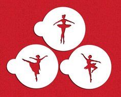 Designer Stencils C889 Ballerina Cookie Stencil Set, Beige/Semi-Transparent