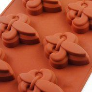 8 Cavity Fleur-de-lis Cake Mold, IC ICLOVER Food Grade Non-Stick Silicone Baking Mold, Muffin Cups Biscuit Chocolate... N5