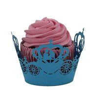 DZT1968 50pc Christmas Lace Laser Cut Cupcake Wrapper Liner Baking Cup Muffin (White) N4