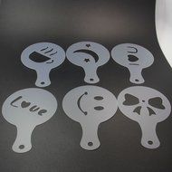 Coffee Stencils Latte Art Cappuccino Plastic Plate Template 22 Designs Decorating Tool + Mesh Shaker + Art Pen... N6