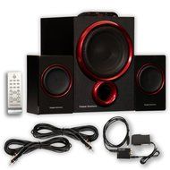 Theater Solutions TS212 Powered 2.1 Speaker System with Digital Input and 2 Extension Cables