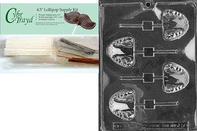 Cybrtrayd J050 Teeth Lolly Chocolate Candy Mold with Exclusive Cybrtrayd Copyrighted Chocolate Molding Instructions N7