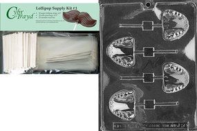 Cybrtrayd J050 Teeth Lolly Chocolate Candy Mold with Exclusive Cybrtrayd Copyrighted Chocolate Molding Instructions N8